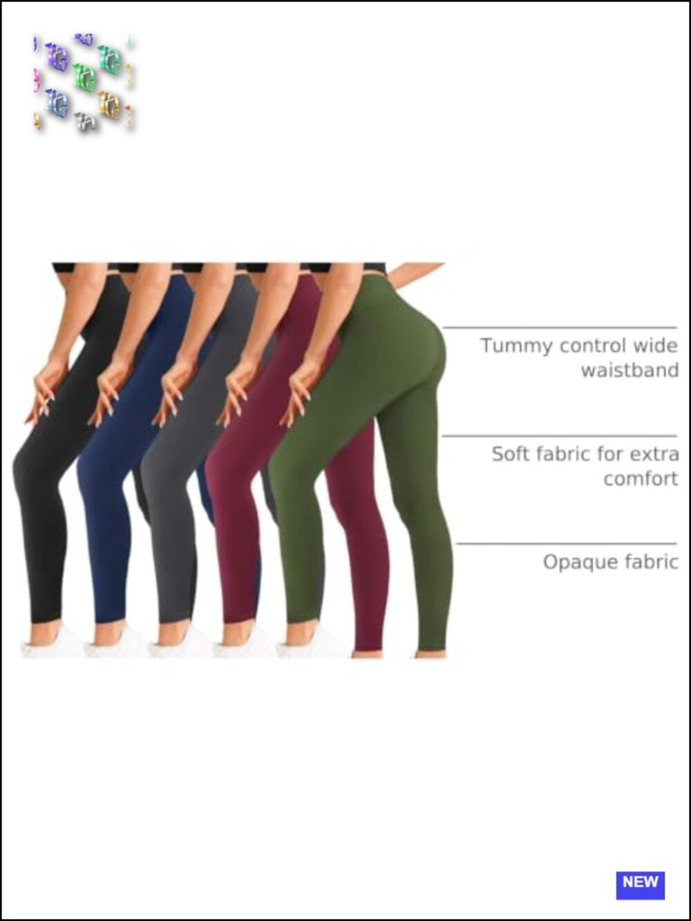 High Waisted Ultra Soft Leggings, Buttery Stretch Yoga Pants with Tummy Control - Picture 3 of 6